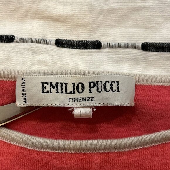 Emilio Pucci Cashmere Blend Tank Vintage Retro Top Sleeveless Coral Women - Picture 5 of 6